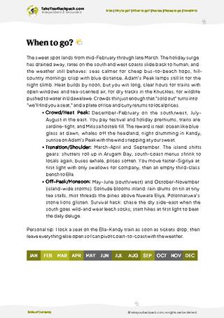 example page 3 from our offline Travel Guide for Sri Lanka